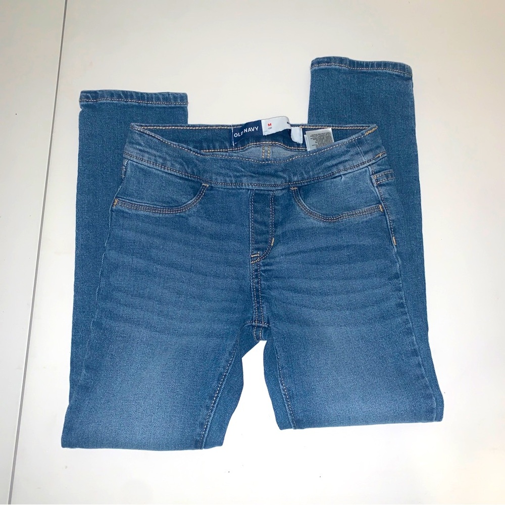 ☀️Old Navy Girls Blue Jean Skinny Adjustable Waist Pull On Jeggings, Size 8
